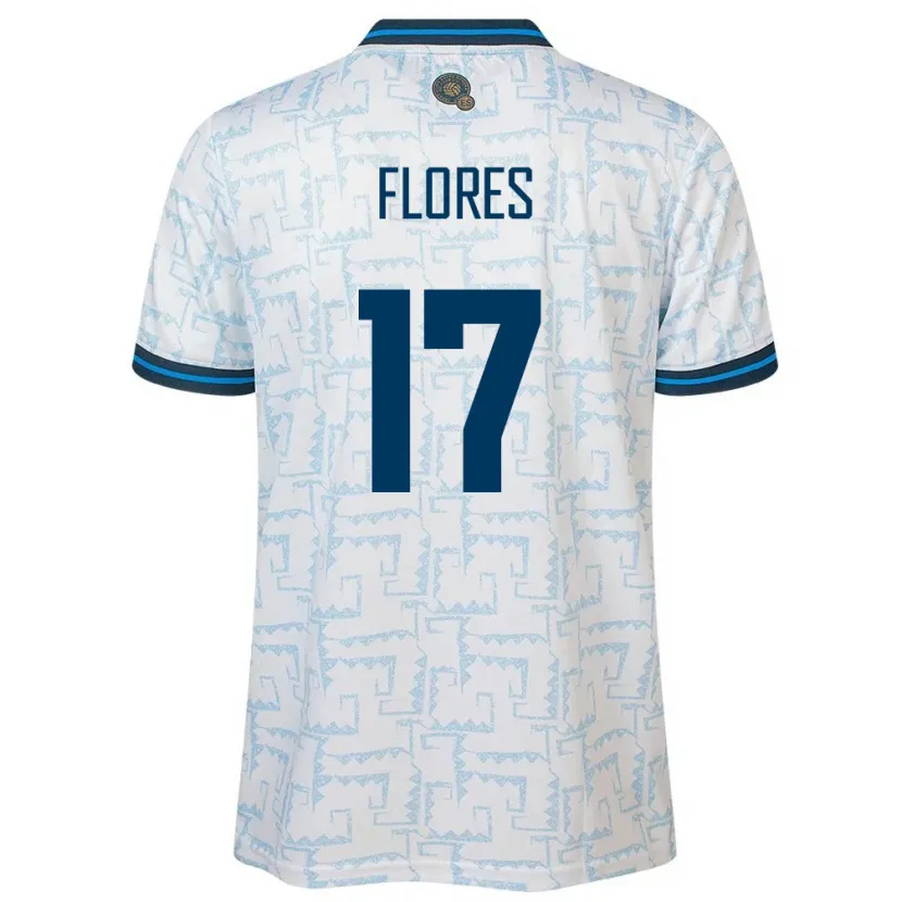 Danxen Kinderen El Salvador Diego Flores #17 Wit Uitshirt Uittenue 24-26 T-Shirt