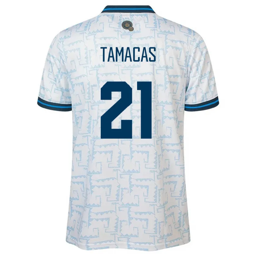 Danxen Kinderen El Salvador Bryan Tamacas #21 Wit Uitshirt Uittenue 24-26 T-Shirt