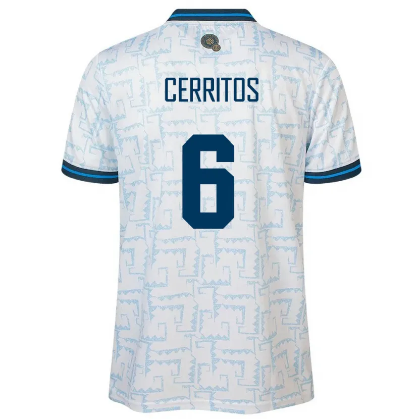 Danxen Kinderen El Salvador Mauricio Cerritos #6 Wit Uitshirt Uittenue 24-26 T-Shirt