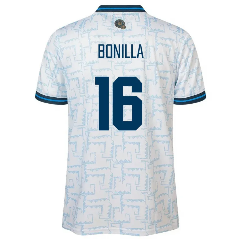 Danxen Kinderen El Salvador Elmer Bonilla #16 Wit Uitshirt Uittenue 24-26 T-Shirt