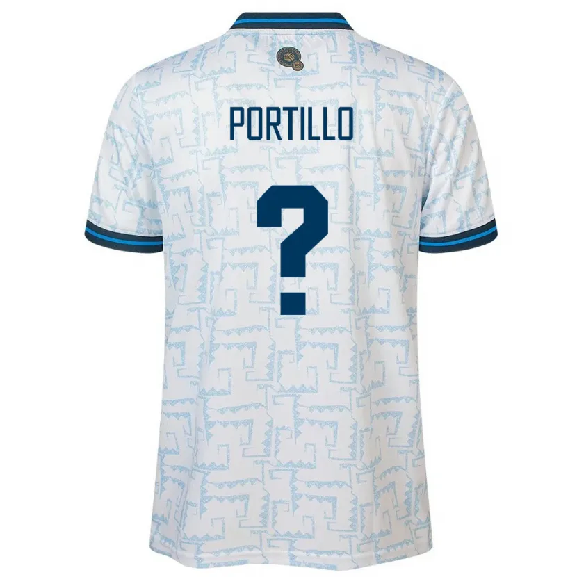 Danxen Kinderen El Salvador Cristian Portillo #0 Wit Uitshirt Uittenue 24-26 T-Shirt