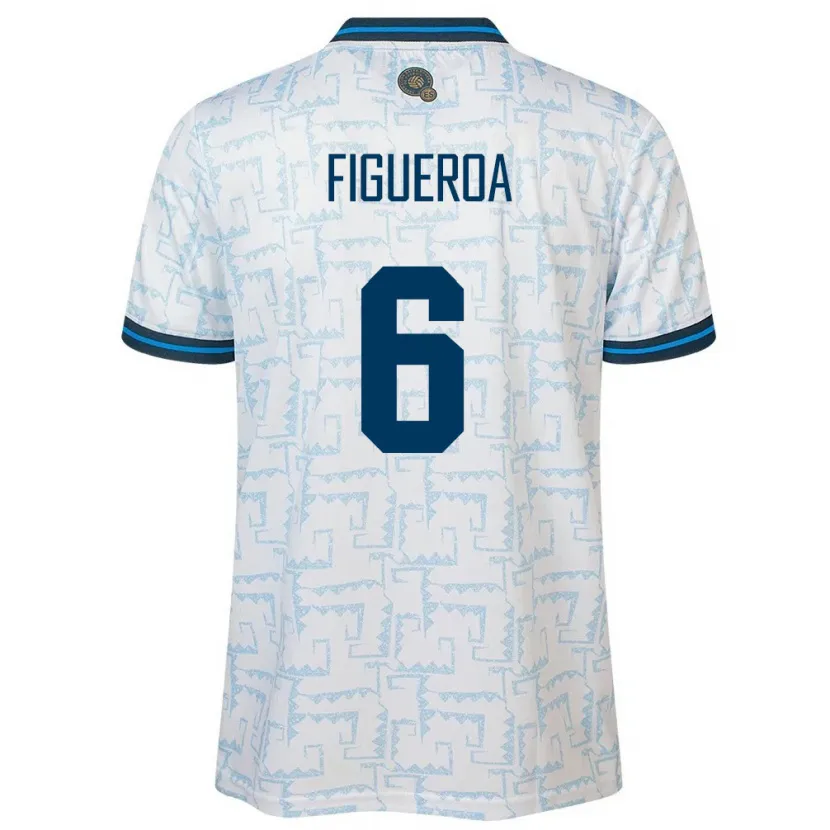 Danxen Kinderen El Salvador Elder Figueroa #6 Wit Uitshirt Uittenue 24-26 T-Shirt