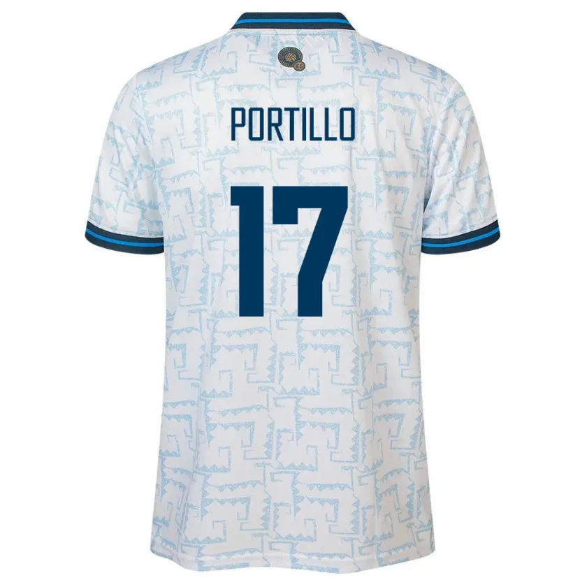 Danxen Kinderen El Salvador Anderson Portillo #17 Wit Uitshirt Uittenue 24-26 T-Shirt