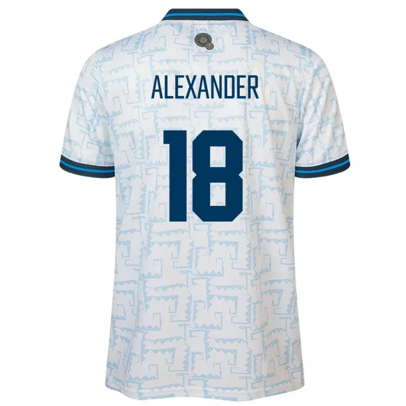 Danxen Kinderen El Salvador Alexander Aguilar #18 Wit Uitshirt Uittenue 24-26 T-Shirt