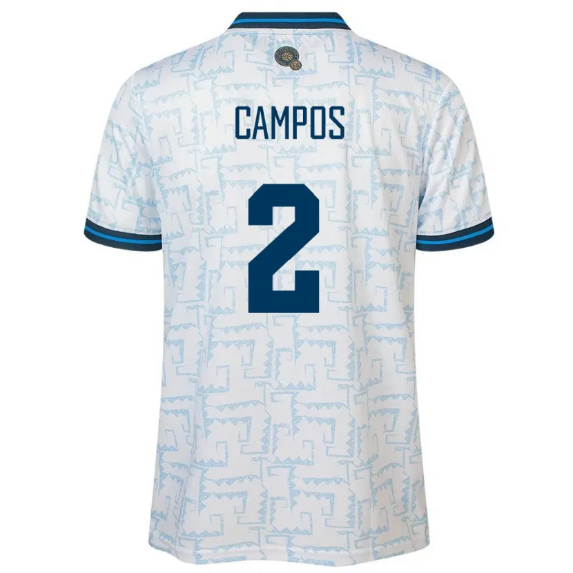 Danxen Kinderen El Salvador Adonis Campos #2 Wit Uitshirt Uittenue 24-26 T-Shirt