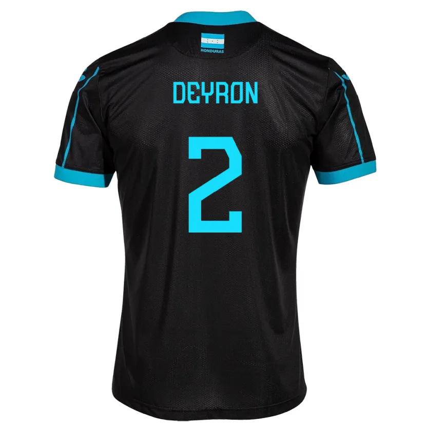Danxen Kinderen Honduras Deyron Martínez #2 Zwart Uitshirt Uittenue 24-26 T-Shirt