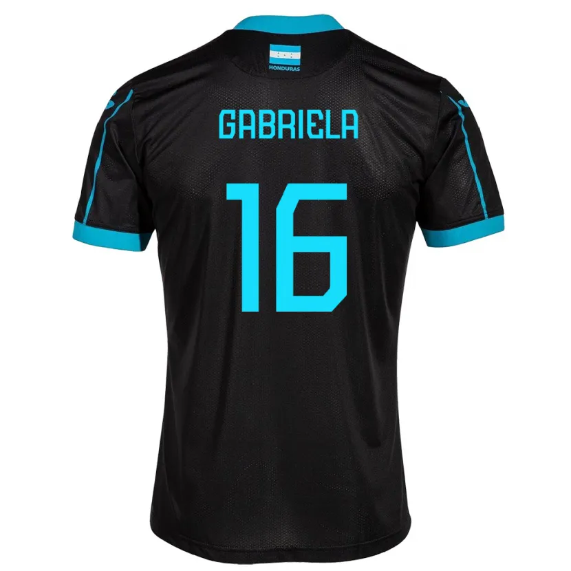 Danxen Kinderen Honduras Gabriela García #16 Zwart Uitshirt Uittenue 24-26 T-Shirt