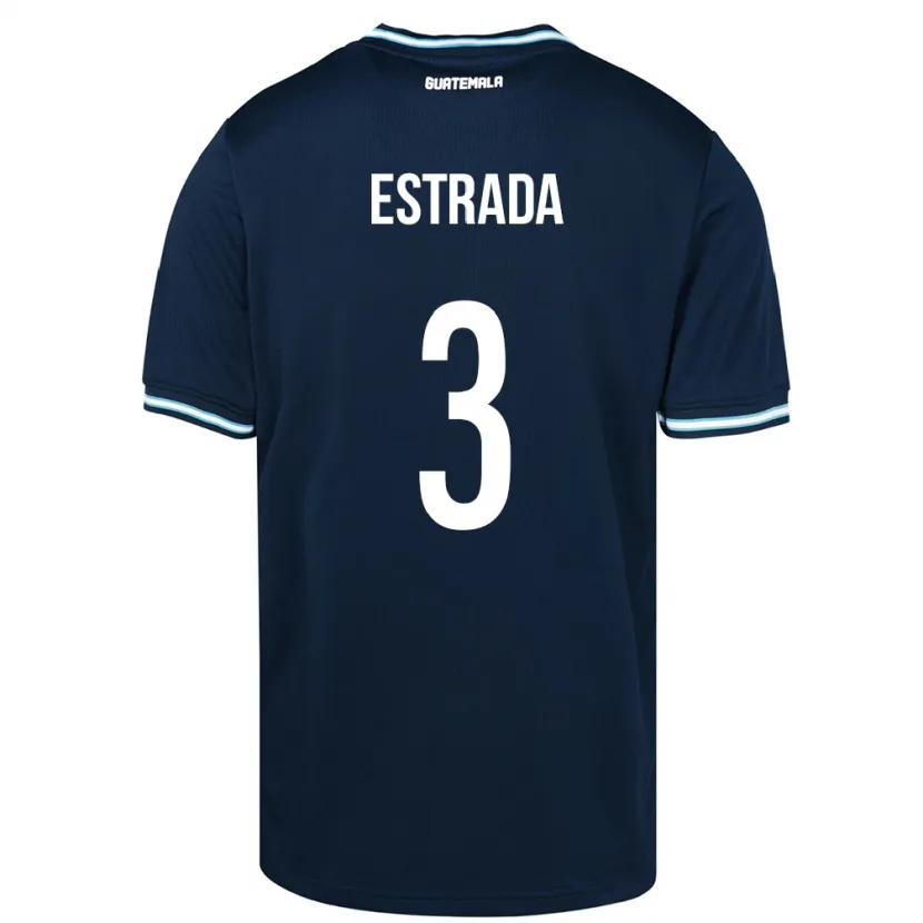 Danxen Kinderen Guatemala Carlos Estrada #3 Blauw Uitshirt Uittenue 24-26 T-Shirt