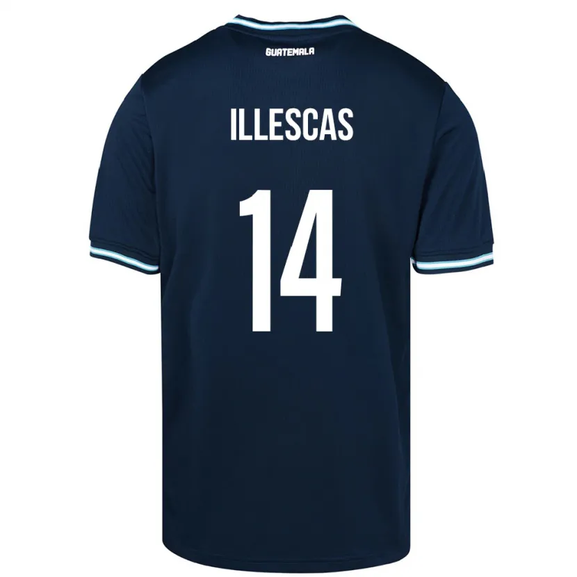 Danxen Kinderen Guatemala Kevin Illescas #14 Blauw Uitshirt Uittenue 24-26 T-Shirt