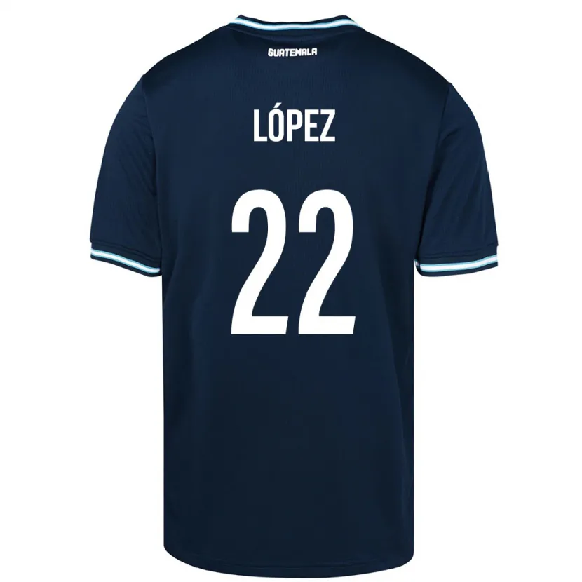 Danxen Kinderen Guatemala Whitney López #22 Blauw Uitshirt Uittenue 24-26 T-Shirt