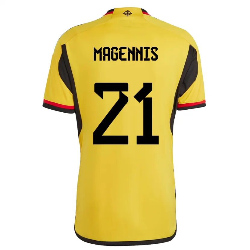 Danxen Kinderen Noord-Ierland Josh Magennis #21 Wit Uitshirt Uittenue 24-26 T-Shirt
