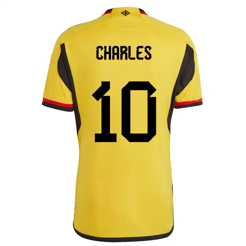 Danxen Kinderen Noord-Ierland Dion Charles #10 Wit Uitshirt Uittenue 24-26 T-Shirt