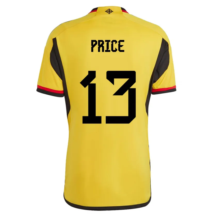 Danxen Kinderen Noord-Ierland Isaac Price #13 Wit Uitshirt Uittenue 24-26 T-Shirt