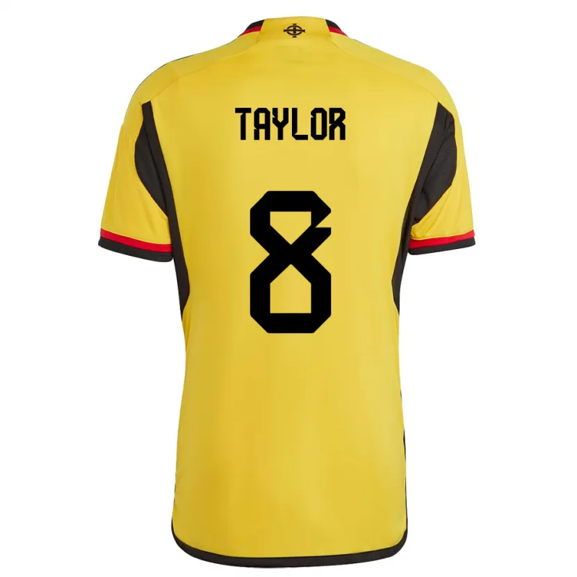 Danxen Kinderen Noord-Ierland Dale Taylor #8 Wit Uitshirt Uittenue 24-26 T-Shirt