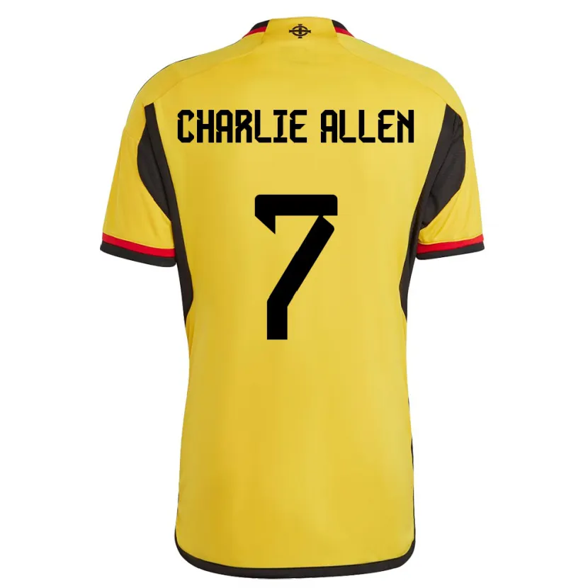 Danxen Kinderen Noord-Ierland Charlie Allen #7 Wit Uitshirt Uittenue 24-26 T-Shirt