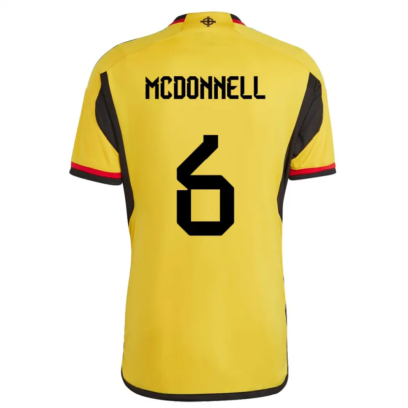 Danxen Kinderen Noord-Ierland Jamie Mcdonnell #6 Wit Uitshirt Uittenue 24-26 T-Shirt