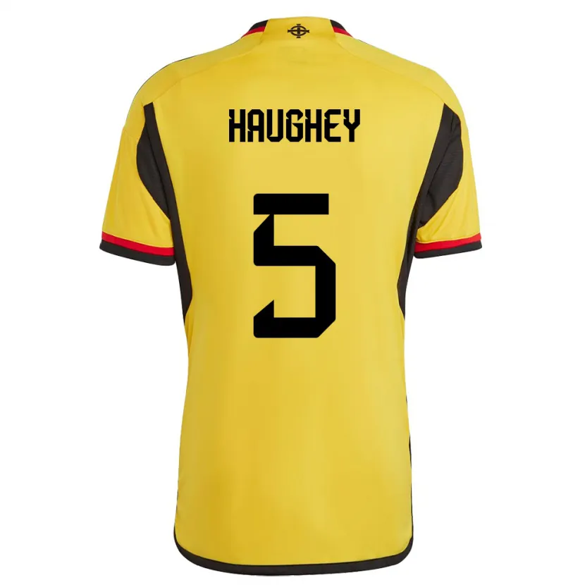 Danxen Kinderen Noord-Ierland Conor Haughey #5 Wit Uitshirt Uittenue 24-26 T-Shirt