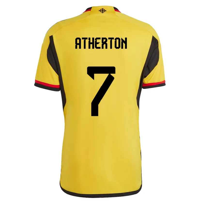 Danxen Kinderen Noord-Ierland Chris Atherton #7 Wit Uitshirt Uittenue 24-26 T-Shirt