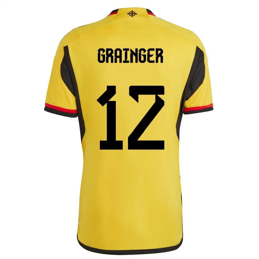 Danxen Kinderen Noord-Ierland Owen Grainger #12 Wit Uitshirt Uittenue 24-26 T-Shirt