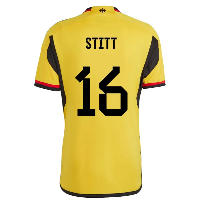 Danxen Kinderen Noord-Ierland Dylan Stitt #16 Wit Uitshirt Uittenue 24-26 T-Shirt