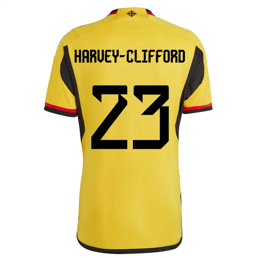 Danxen Kinderen Noord-Ierland Maddy Harvey-Clifford #23 Wit Uitshirt Uittenue 24-26 T-Shirt