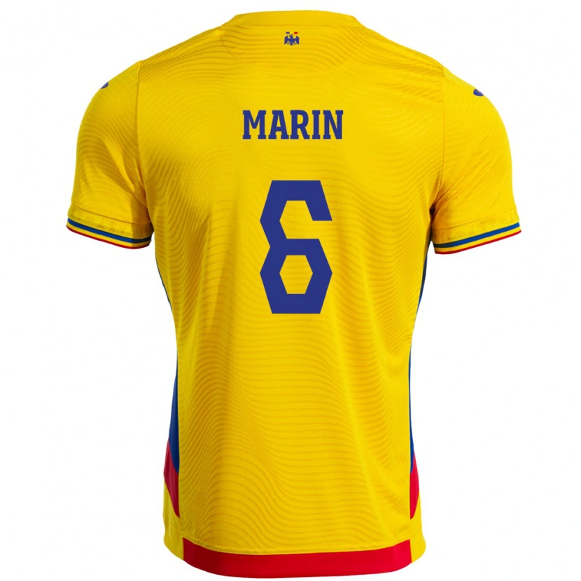 Danxen Heren Roemenië Marius Marin #6 Geel Thuisshirt Thuistenue 24-26 T-Shirt