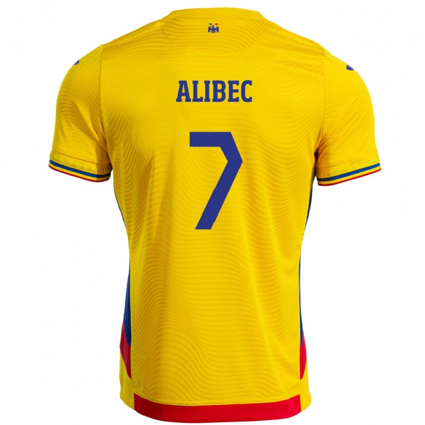 Danxen Heren Roemenië Denis Alibec #7 Geel Thuisshirt Thuistenue 24-26 T-Shirt