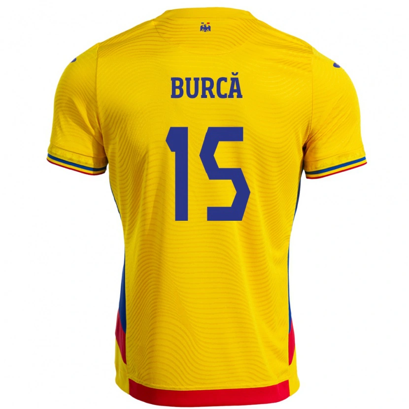 Danxen Heren Roemenië Andrei Burcă #15 Geel Thuisshirt Thuistenue 24-26 T-Shirt