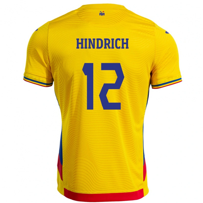Danxen Heren Roemenië Otto Hindrich #12 Geel Thuisshirt Thuistenue 24-26 T-Shirt