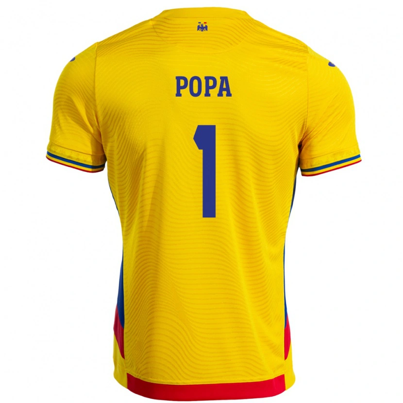 Danxen Heren Roemenië Robert Popa #1 Geel Thuisshirt Thuistenue 24-26 T-Shirt