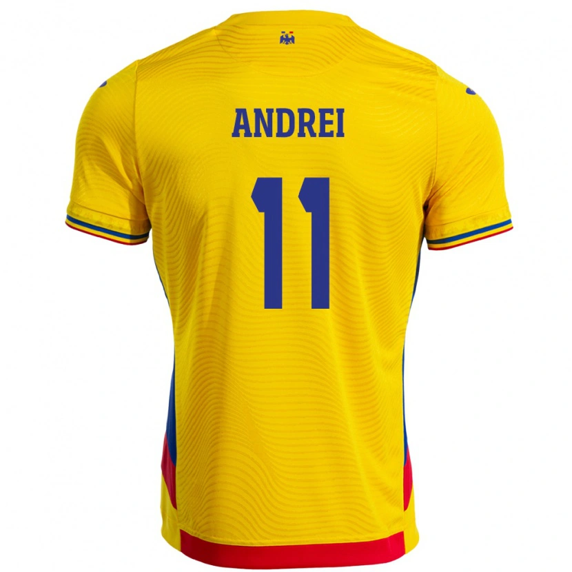 Danxen Heren Roemenië Doru Andrei #11 Geel Thuisshirt Thuistenue 24-26 T-Shirt