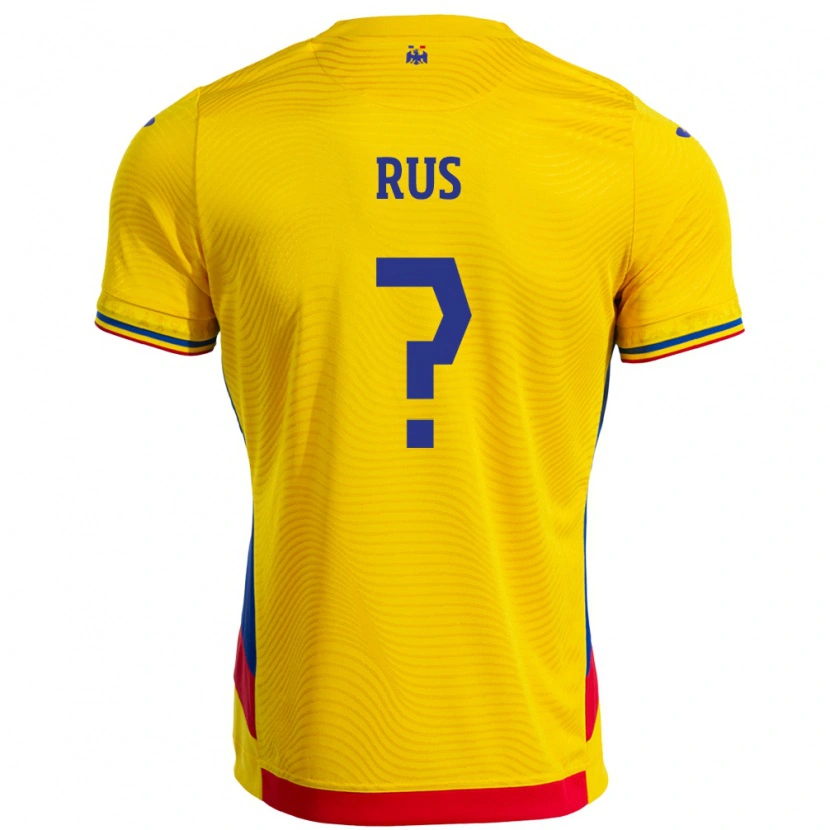 Danxen Heren Roemenië Jayden Rus #0 Geel Thuisshirt Thuistenue 24-26 T-Shirt