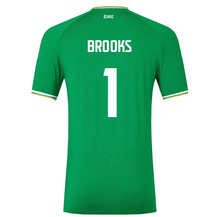 Danxen Heren Ierland Tiernan Brooks #1 Groente Thuisshirt Thuistenue 24-26 T-Shirt