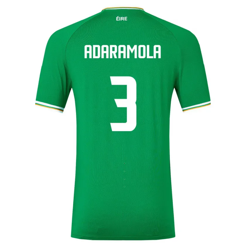Danxen Heren Ierland Tayo Adaramola #3 Groente Thuisshirt Thuistenue 24-26 T-Shirt