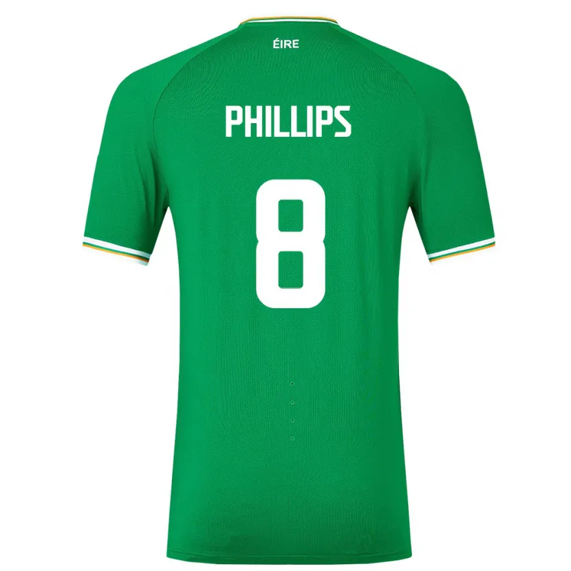 Danxen Heren Ierland Killian Phillips #8 Groente Thuisshirt Thuistenue 24-26 T-Shirt