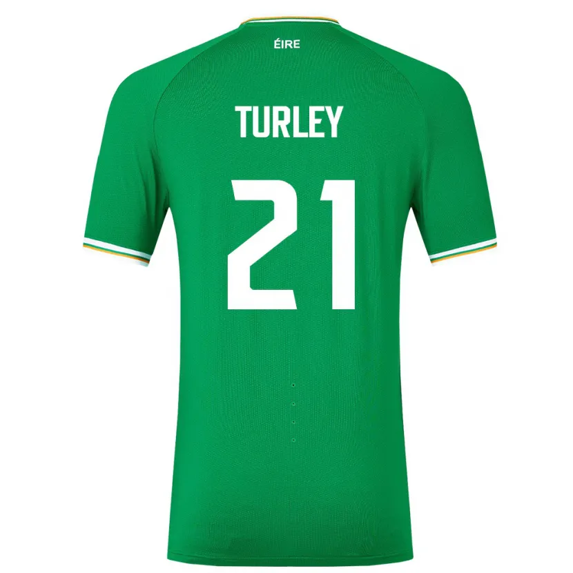 Danxen Heren Ierland Freddie Turley #21 Groente Thuisshirt Thuistenue 24-26 T-Shirt
