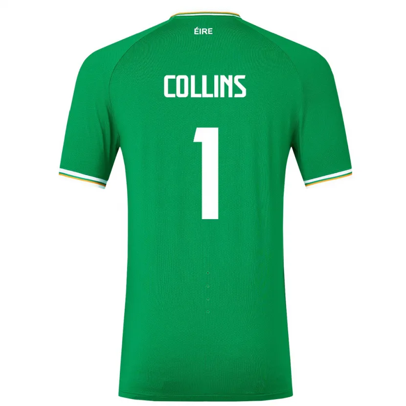 Danxen Heren Ierland Joe Collins #1 Groente Thuisshirt Thuistenue 24-26 T-Shirt