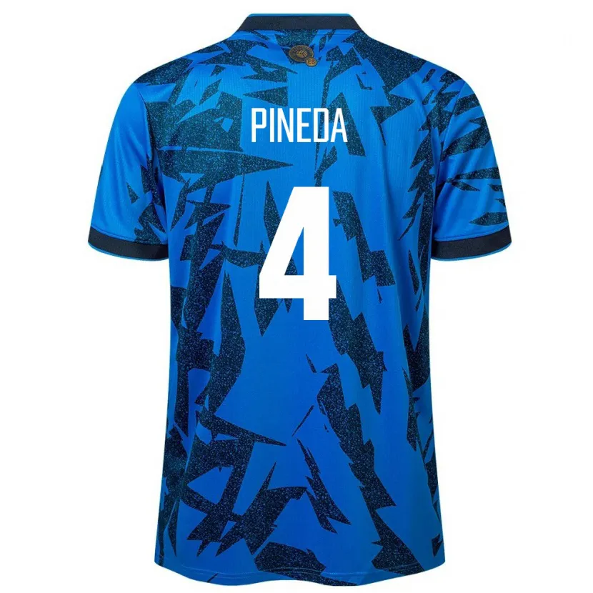 Danxen Heren El Salvador Wálter Pineda #4 Blauw Thuisshirt Thuistenue 24-26 T-Shirt