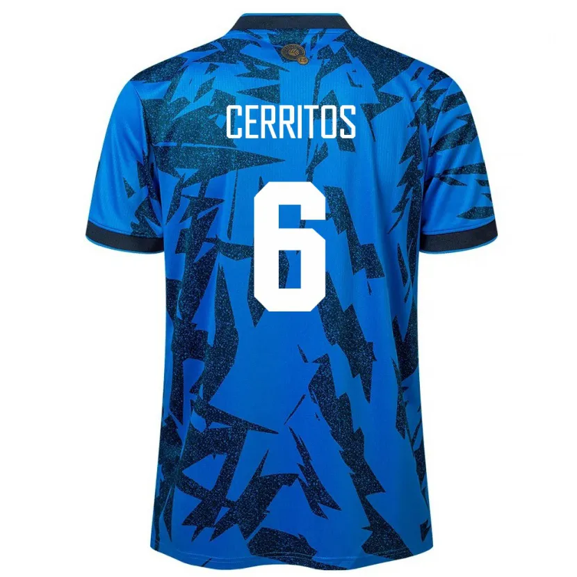 Danxen Heren El Salvador Mauricio Cerritos #6 Blauw Thuisshirt Thuistenue 24-26 T-Shirt