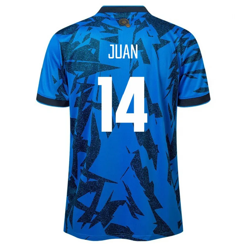 Danxen Heren El Salvador Juan Sánchez #14 Blauw Thuisshirt Thuistenue 24-26 T-Shirt
