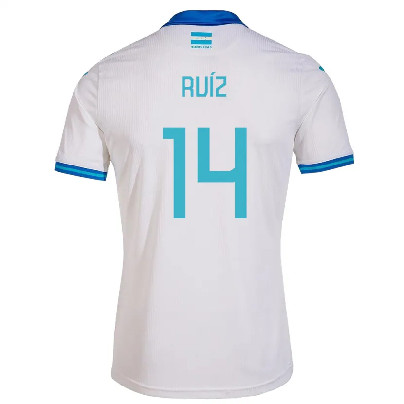 Danxen Heren Honduras David Ruíz #14 Wit Thuisshirt Thuistenue 24-26 T-Shirt