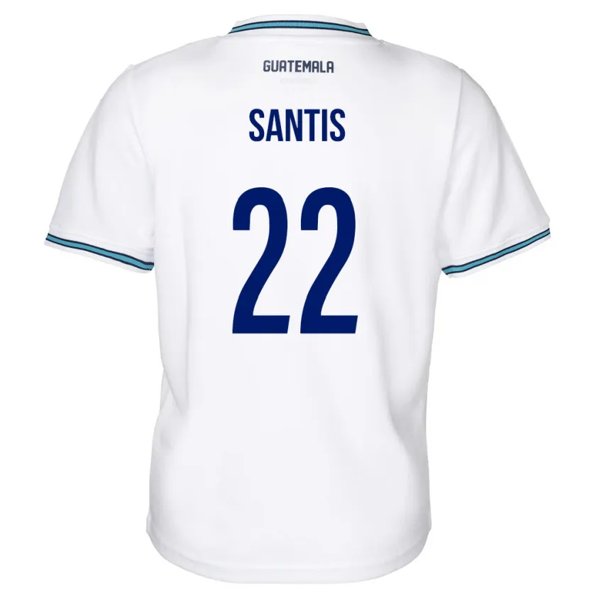 Danxen Heren Guatemala Diego Santis #22 Wit Thuisshirt Thuistenue 24-26 T-Shirt