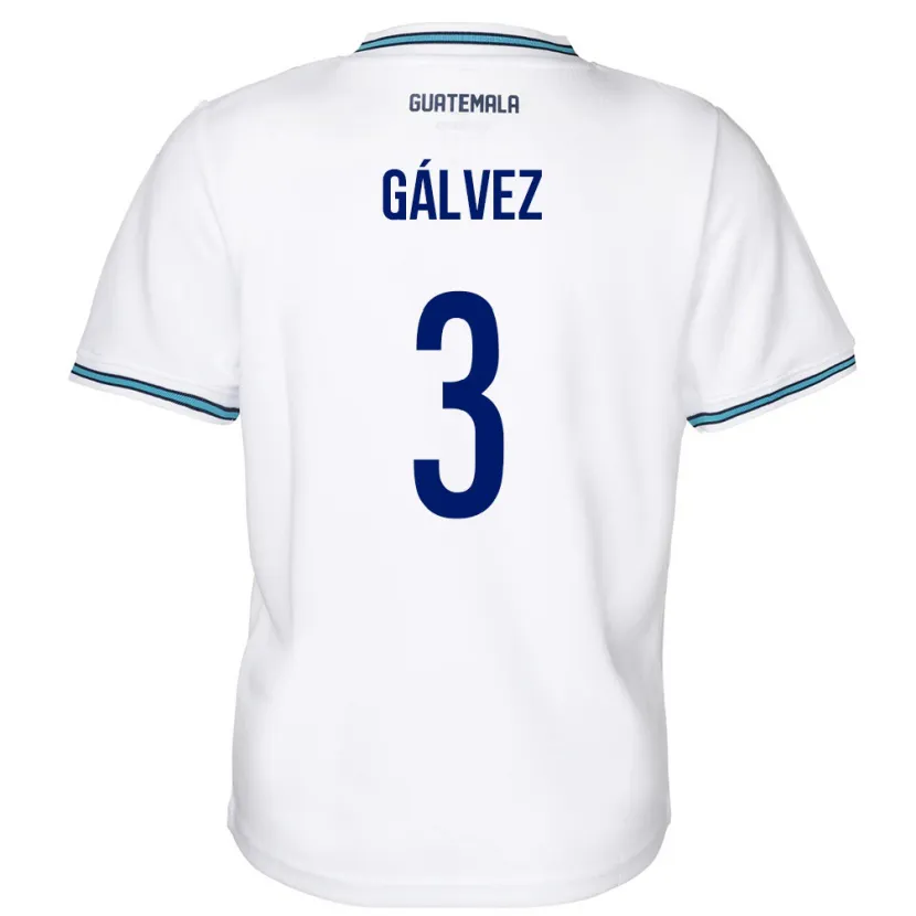 Danxen Heren Guatemala Fredy Gálvez #3 Wit Thuisshirt Thuistenue 24-26 T-Shirt