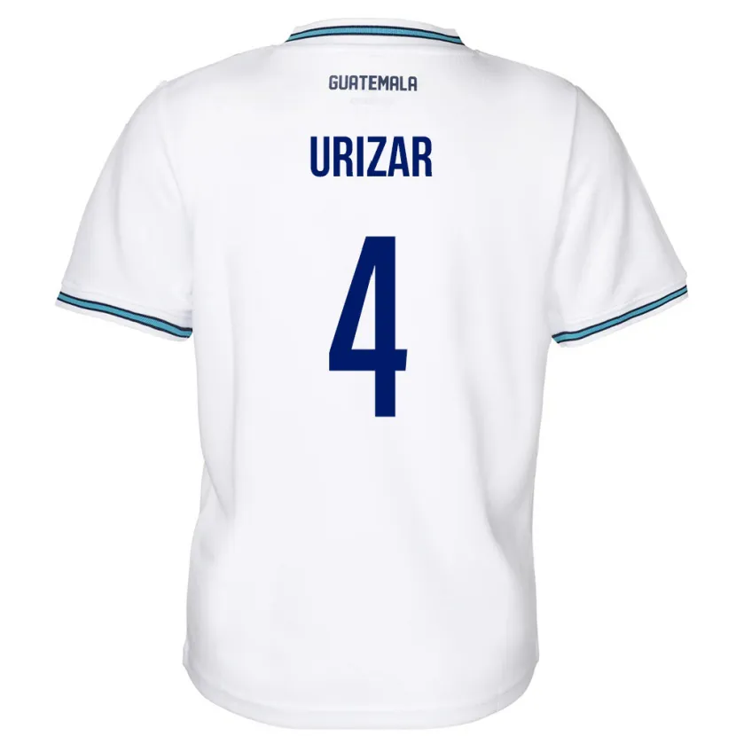 Danxen Heren Guatemala Jeshua Urizar #4 Wit Thuisshirt Thuistenue 24-26 T-Shirt
