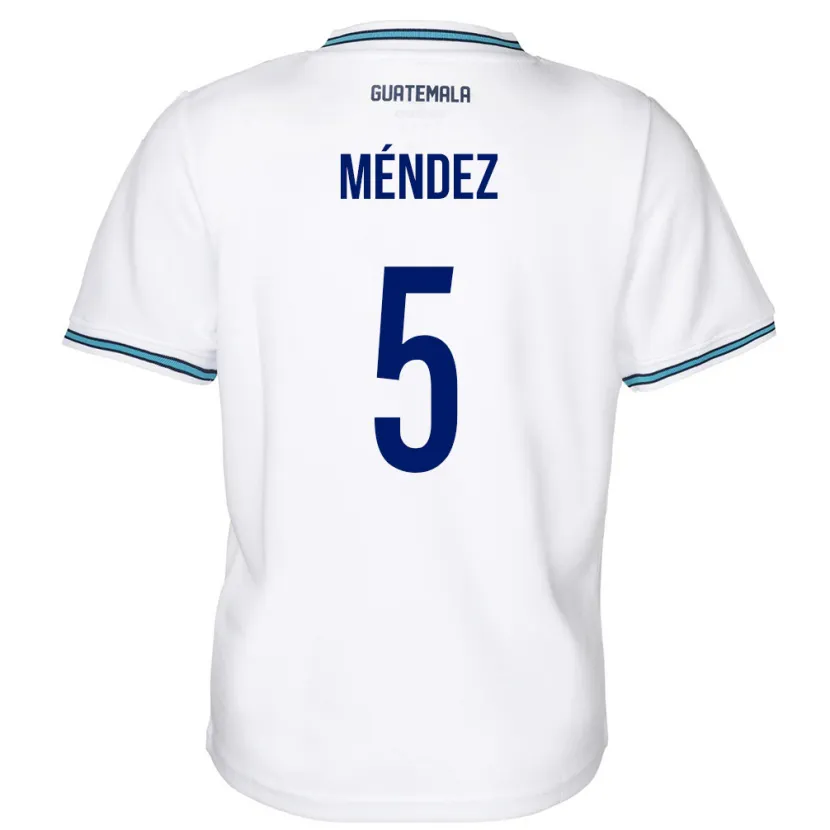 Danxen Heren Guatemala Diego Méndez #5 Wit Thuisshirt Thuistenue 24-26 T-Shirt
