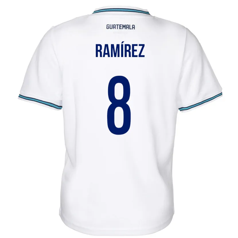 Danxen Heren Guatemala Dennis Ramírez #8 Wit Thuisshirt Thuistenue 24-26 T-Shirt