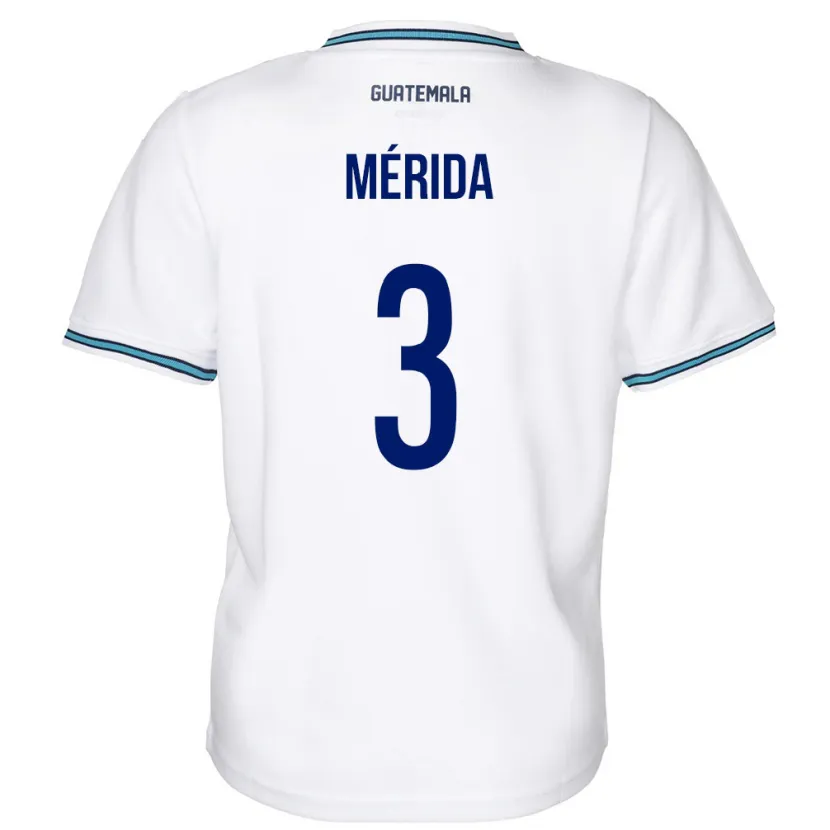Danxen Heren Guatemala Daniel Mérida #3 Wit Thuisshirt Thuistenue 24-26 T-Shirt
