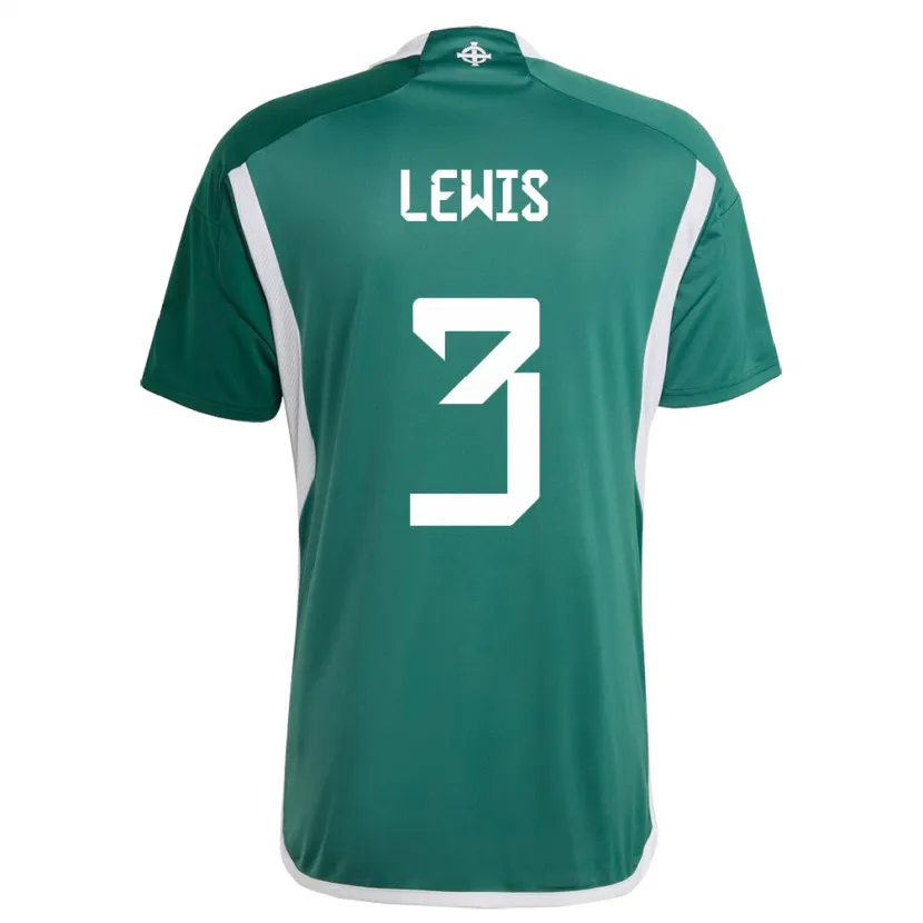 Danxen Heren Noord-Ierland Jamal Lewis #3 Groente Thuisshirt Thuistenue 24-26 T-Shirt