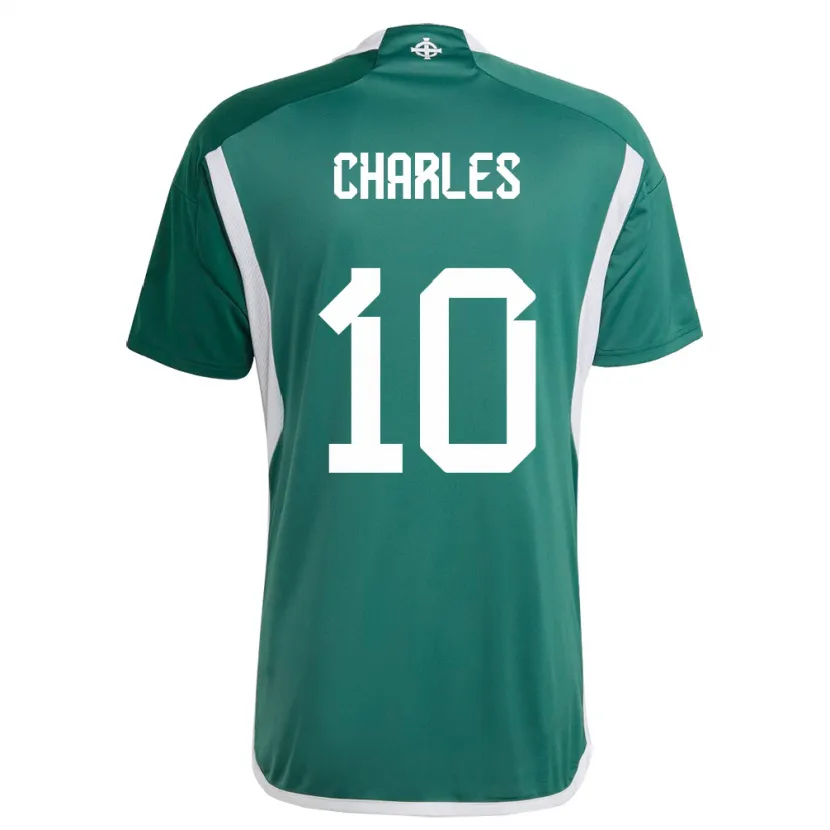 Danxen Heren Noord-Ierland Dion Charles #10 Groente Thuisshirt Thuistenue 24-26 T-Shirt