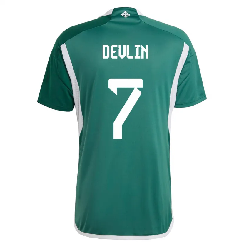 Danxen Heren Noord-Ierland Terry Devlin #7 Groente Thuisshirt Thuistenue 24-26 T-Shirt